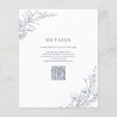 Papier Élégant Mariage de code QR Azure Ivory Floral Wrea (Dos)