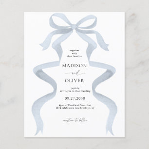Papier Élégant Mariage de monogramme bleu foncé BUDGET