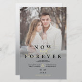 Papier Élégant Mariage de script photo Gray Gradient pas (Devant / Derrière)