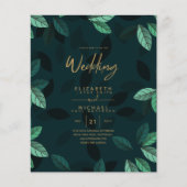 Papier Élégant Mariage du budget de l'or vert (Devant)