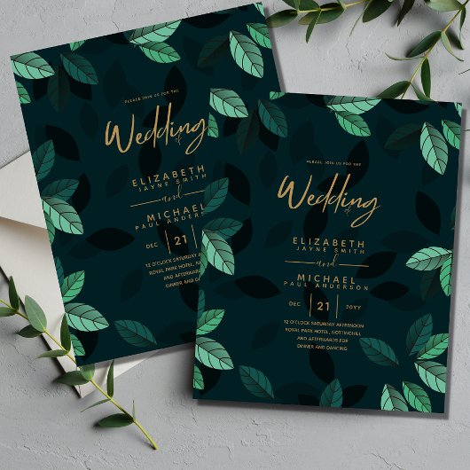 Papier Élégant Mariage du budget de l'or vert