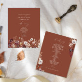 Papier Élégant Mariage en terre cuite foncée Anemone