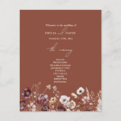 Papier Élégant Mariage en terre cuite foncée Anemone (Devant)