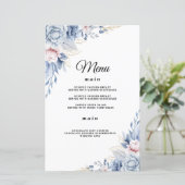 Papier Élégant Mariage floral bleu et blanc (Debout devant)