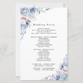 Papier Élégant Mariage floral bleu et blanc (Dos)