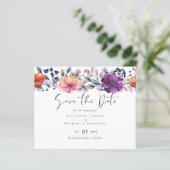 Papier Élégant Mariage Floral violet orange (Debout devant)