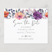 Papier Élégant Mariage Floral violet orange (Devant)