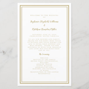 Papier Élégant Mariage Gold Script Chic Ceremony Programm