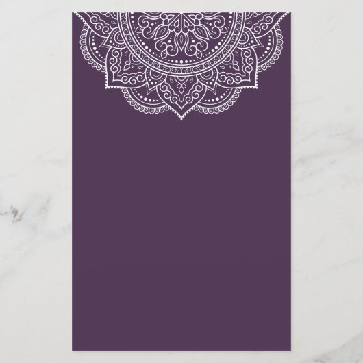 Papier Élégant Mariage hindou indien Eggplant Paisley (Dos)
