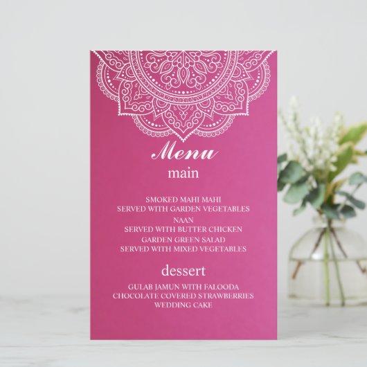 Papier Élégant Mariage indien hindou blanc rose (Debout devant)