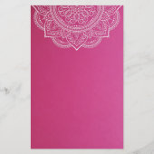 Papier Élégant Mariage indien hindou blanc rose (Dos)