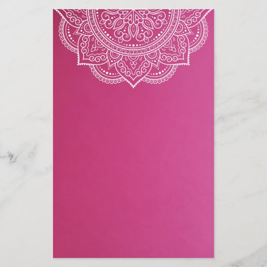 Papier Élégant Mariage indien hindou blanc rose (Dos)