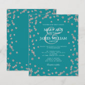 Papier Elégant mariage Parties scintillant en argent Conf (Devant / Derrière)