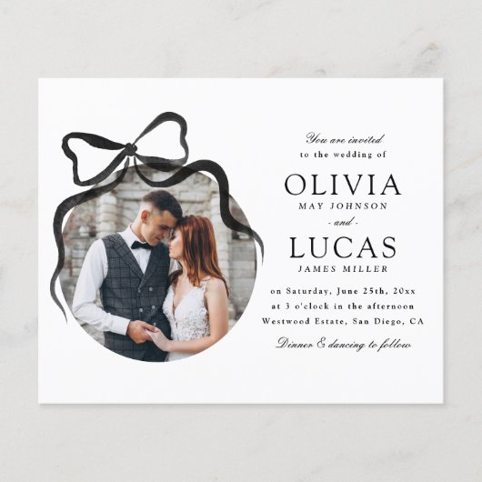 Papier Élégant Mariage photo à budget formel Bow tout-en- (Devant)