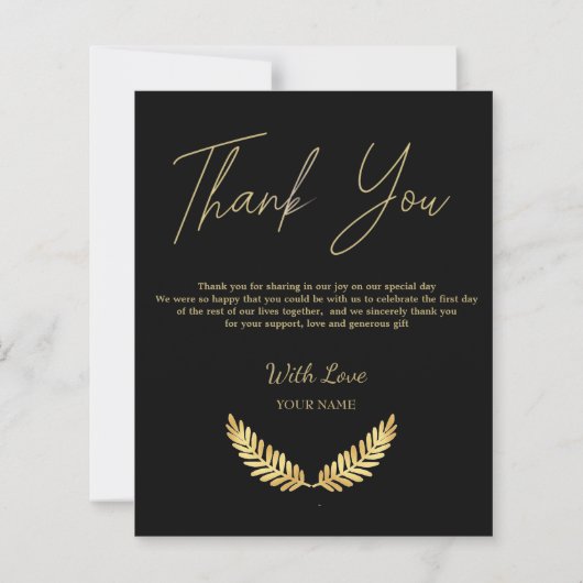 Papier Élégant Mariage photo Merci (Dos)