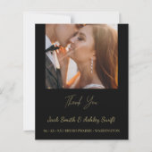 Papier Élégant Mariage photo Merci (Devant)