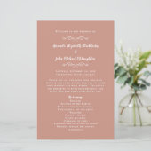 Papier Élégant mariage Rose Gold Modern Ceremony Programm (Debout devant)