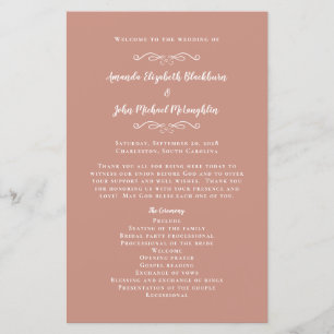 Papier Élégant mariage Rose Gold Modern Ceremony Programm