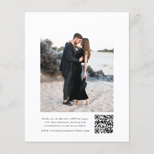 Papier Élégant Mariage simple de budget noir et blanc (Dos)