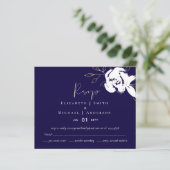 Papier Elégant Marine Bleu Blanc Or Mariage RSVP (Debout devant)