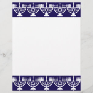 Papier Élégant Menorah Hanukkah Juif