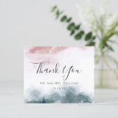 Papier Élégant Merci d'aquarelle bleu bleu-encre (Debout devant)