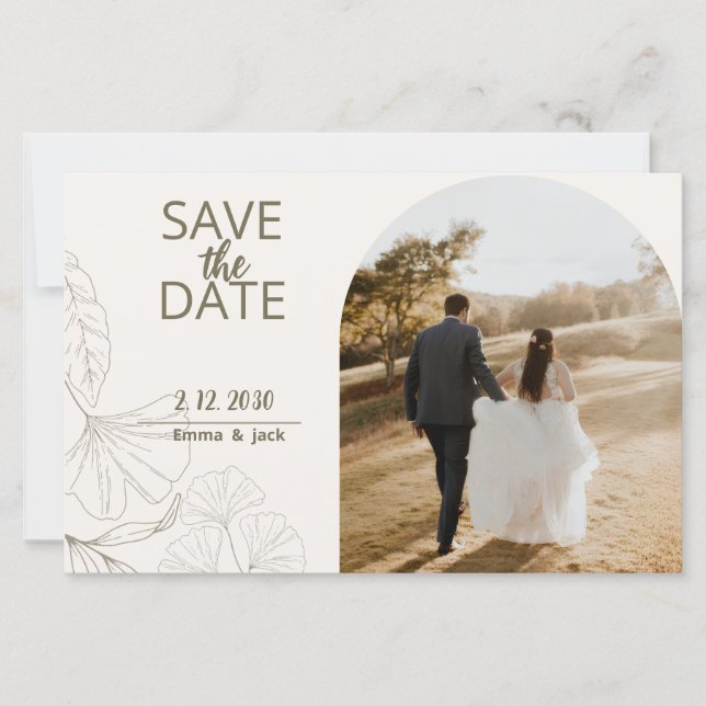 Papier Elegant Minimal Save the Date Card (Devant)