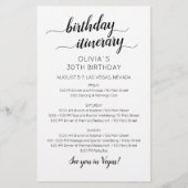 Papier Elegant Minimalist Birthday Itinerary Invitation (Devant)