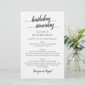 Papier Elegant Minimalist Birthday Itinerary Invitation (Debout devant)
