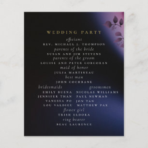 Papier Élégant Moderne Moody Black Purple Wedding Program