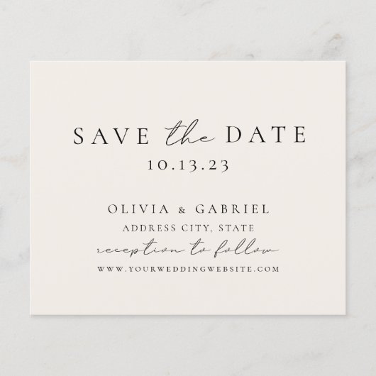 Papier Élégant moderne typographie ivoire script Mariage (Devant)