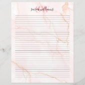 Papier Élégant Monogramme en marbre rose (Dos)