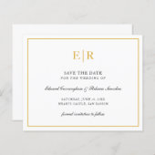 Papier Élégant Monogramme Gold Budget Mariage Enregistrer (Devant / Derrière)