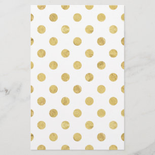 Papier Elégant Motif à base de Polka Gold - Or & Blanc