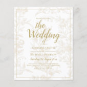 Papier Élégant Motif or blanc Mariage moderne (Devant)