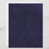Papier Elegant Navy Blue Velvet White Wedding Program (Dos)