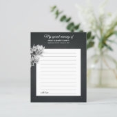 Papier Elégant Noir Blanc Tournesol Partager Mémoire Funé (Debout devant)