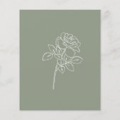 Papier Elégant Olive Green Français Rose Détails Mariage (Dos)
