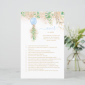 Papier Élégant Or Floral Sur Ou Sous Baby shower Jeu (Debout devant)