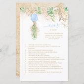 Papier Élégant Or Floral Sur Ou Sous Baby shower Jeu (Devant / Derrière)