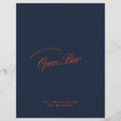 Papier Élégant panneau Mariage rouge & bleu profond Open (Devant)