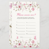 Papier Elégant Papillon Où Étions-Nous Fête des mariées J (Devant / Derrière)