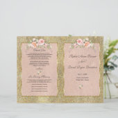 Papier Elégant Parties scintillant or Blush Floral Weddin (Debout devant)
