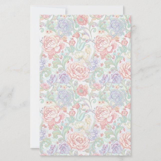 Papier Elegant Pastel Floral Two-Sided Scrapbook Paper (Devant)