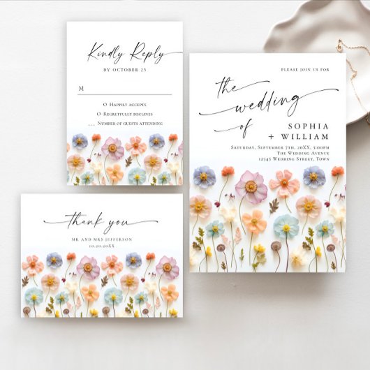 Papier Elégant Pastel rose Bohème Souvenirs de la Mariée