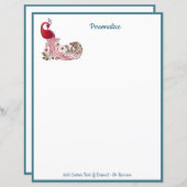 Papier Elégant Peacock Bird Personnaliser (Devant / Derrière)