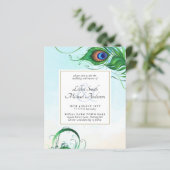 Papier Elégant PEACOCK FEATHER Mariage Inviter BUDGET (Debout devant)