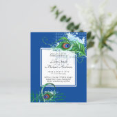 Papier Elégant PEACOCK FEATHER Mariage Inviter BUDGET (Debout devant)