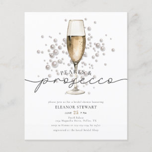 Papier Elegant Pearls Prosecco Bridal Shower Invitation