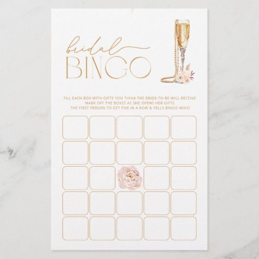 Papier Elegant Pearls & Prosecco Fête des mariées Jeu de  (Devant)